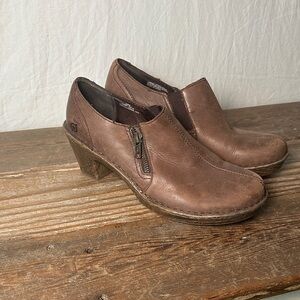 Born Tan Leather Clogs